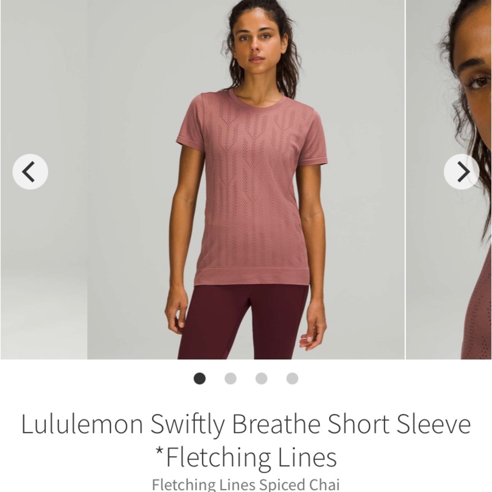 Lululemon NWT Swiftly Breathe Short Sleeve Spiced Chai sz 4